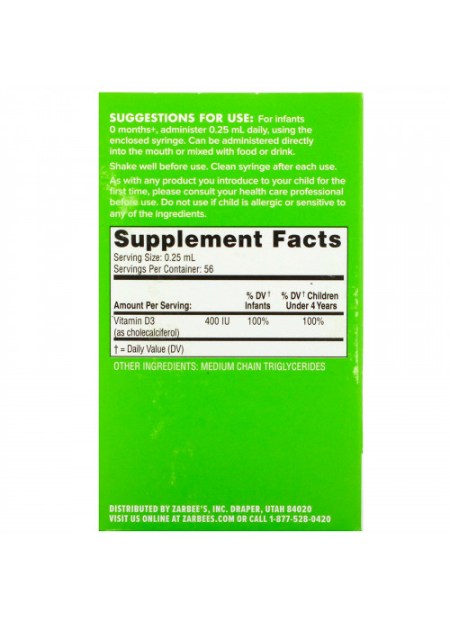 Zarbee's, Baby, Vitamin D, 0.47 fl oz (14 ml)