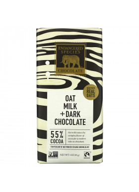 Endangered Species Chocolate, Oat Milk + Dark Chocolate, 55% Cocoa, 3 oz (85 g)