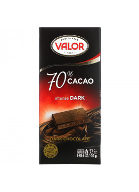 Valor, Intense Dark Chocolate, 70% Cacao, 3.5 oz (100 g)