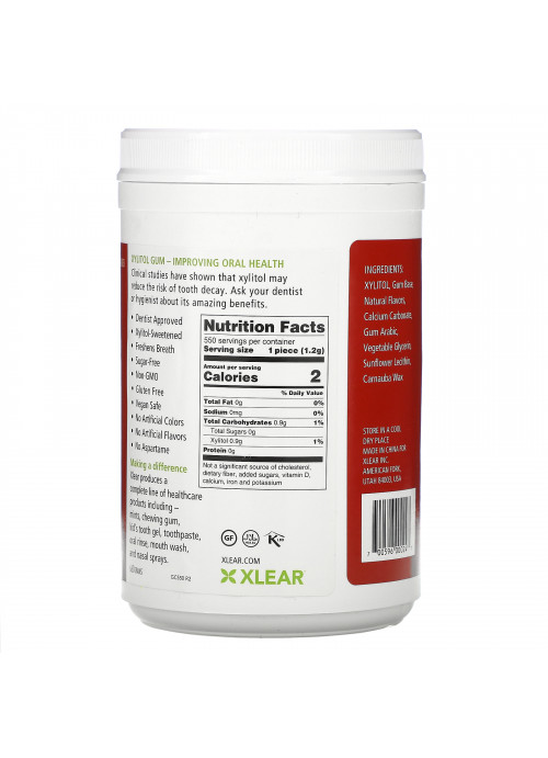 Xlear, Spry, Chewing Gum, Natural Cinnamon, Sugar Free, 550 Pieces, (660 g)