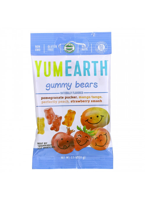 YumEarth, Gummy Bears, Assorted Flavors, 12 Packs, 2.5 oz (71 g) Each