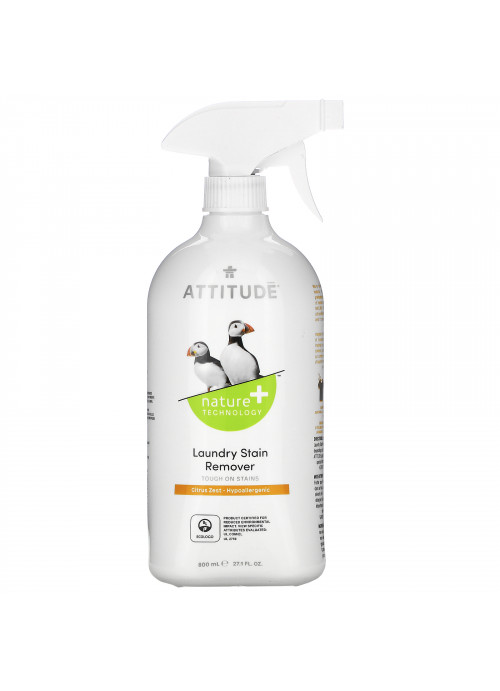 ATTITUDE, Laundry Stain Remover, Citrus Zest, 27.1 fl oz (800 ml)