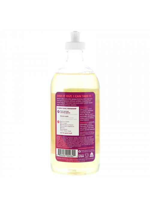 Better Life, Dish It Out, Naturally Grease-Kicking Dish Soap, Pomegranate, 22 fl oz (651 ml)