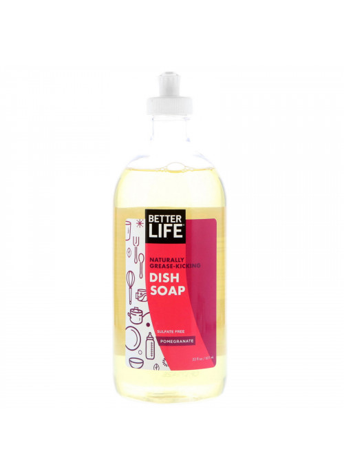 Better Life, Dish It Out, Naturally Grease-Kicking Dish Soap, Pomegranate, 22 fl oz (651 ml)