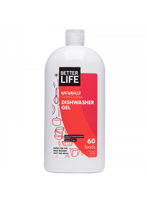 Better Life, Naturally Crumb-Crushing Dishwasher Gel, Fragrance Free, 60 Loads, 30 oz (887 ml)