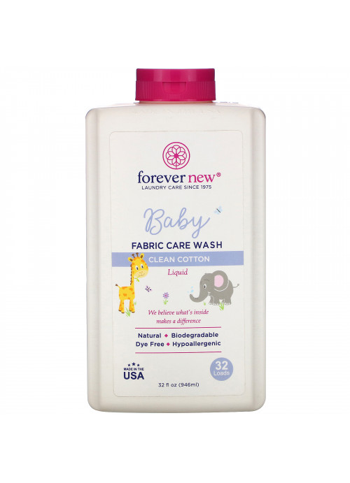 Forever New, Baby, Fabric Care Wash, Liquid, Clean Cotton, 32 oz (946 ml)