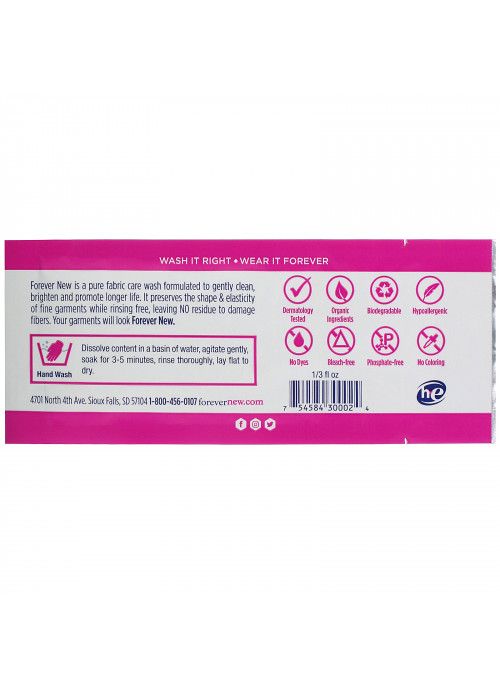 Forever New, Fabric Care Wash, Liquid, Original, 1/3 fl oz (10 ml)