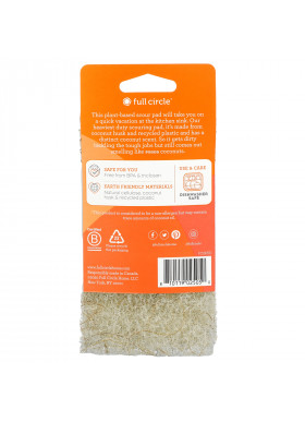 Full Circle, Beachy Clean, Heavy-Duty Coconut Scour Pads, 3 Pack