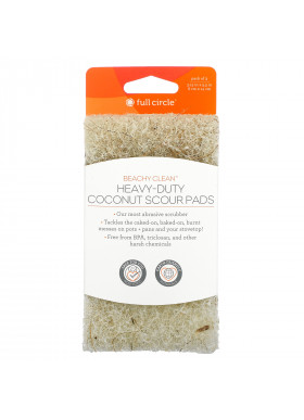 Full Circle, Beachy Clean, Heavy-Duty Coconut Scour Pads, 3 Pack