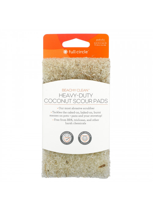 Full Circle, Beachy Clean, Heavy-Duty Coconut Scour Pads, 3 Pack