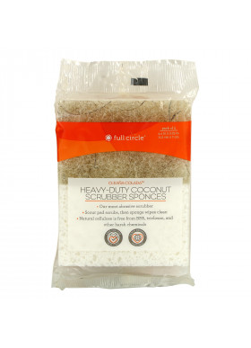 Full Circle, Cleana Colada,  Heavy-Duty Coconut Scrubber Sponges, 2 Packs