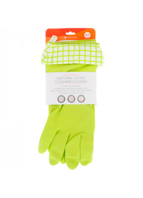 Full Circle, Splash Patrol, Natural Latex Cleaning Gloves, M/L, Green, 1 Pair