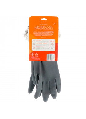 Full Circle, Splash Patrol, Natural Latex Cleaning Gloves, Size S/M, Grey, 1 Pair