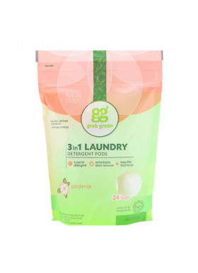 Grab Green, 3-in-1 Laundry Detergent Pods, Gardenia, 24 Loads, 13.5 oz (384 g)