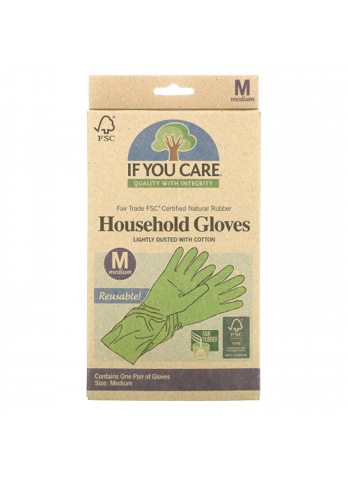 If You Care, Household Gloves, Reusable, Medium, 1 Pair