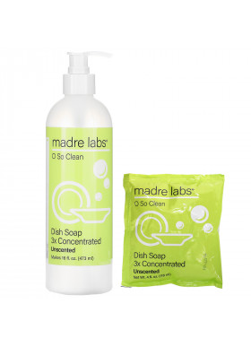 Madre Labs, Dish Soap, 3x Concentrate, Unscented, 1 Pouch, 4 oz (118 ml)