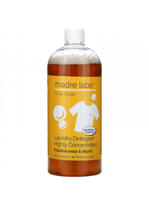 Madre Labs, Highly Concentrated Laundry Detergent, Frankincense and Myrrh, 32 fl oz (0.94 L)