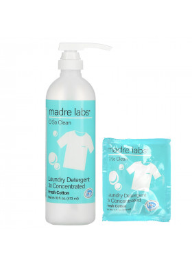 Madre Labs, Laundry Detergent, 3x Concentrate, Fresh Cotton, 1 Pouch, 4 oz (118 ml)
