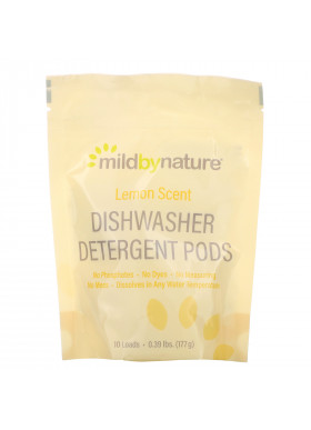 Mild By Nature, Automatic Dishwashing Detergent Pods, Lemon Scent, 10 Loads, 0.39 lbs, 6.24 oz (177 g)
