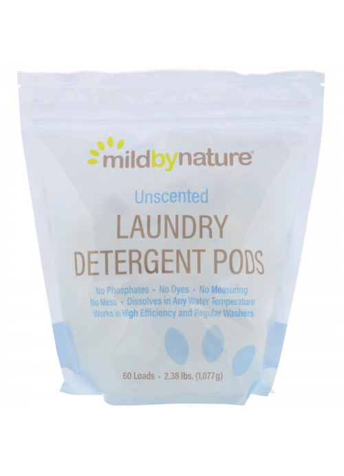 Mild By Nature, Laundry Detergent Pods, Unscented, 60 Loads, 2.38 lbs (1,077 g)