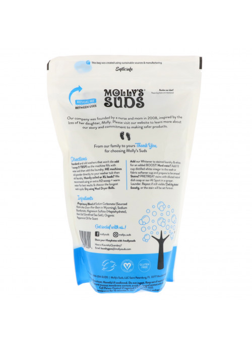 Molly's Suds, Laundry Powder, Ultra Concentrated, Peppermint, 120 Loads, 80.25 oz (2.275 kg)