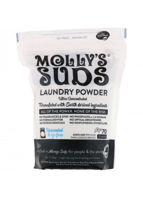 Molly's Suds, Laundry Powder, Ultra Concentrated, Unscented, 70 Loads, 47 oz (1.33 kg)