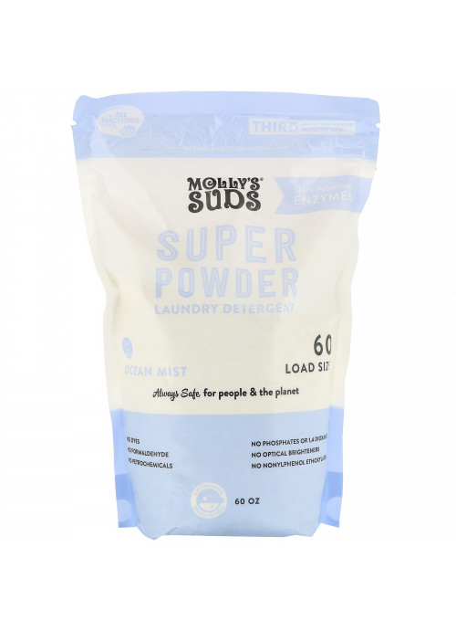 Molly's Suds, Super Powder Laundry Detergent, Ocean Mist, 60 Loads, 60 oz