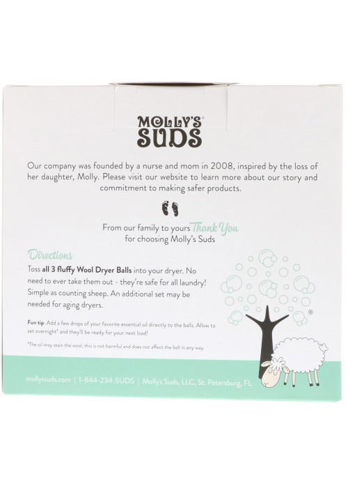 Molly's Suds, Wool Dryer Balls, 3 Balls