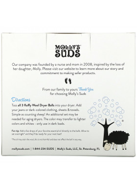 Molly's Suds, Wool Dryer Balls,  Set of 3, 1000 Loads