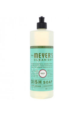 Mrs. Meyers Clean Day, Dish Soap, Basil Scent, 16 fl oz (473 ml)