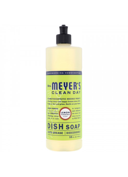 Mrs. Meyers Clean Day, Dish Soap, Lemon Verbena Scent, 16 fl oz (473 ml)