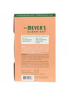 Mrs. Meyers Clean Day, Dryer Sheets, Geranium Scent,  80 Sheets