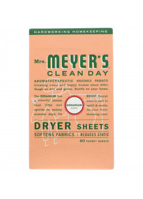 Mrs. Meyers Clean Day, Dryer Sheets, Geranium Scent,  80 Sheets