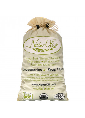 NaturOli, Organic, Hand-Sort Select Soap Nuts With 2 Muslin Drawstring Bags, 32 oz