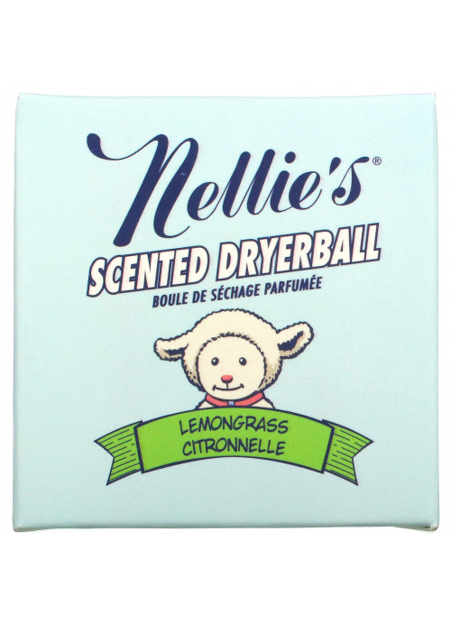 Nellie's, Scented Wool Dryerball, Lemongrass, 50 Loads