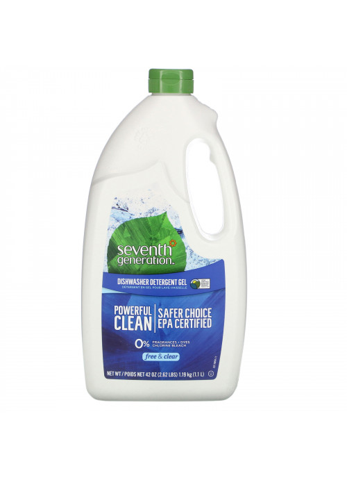 Seventh Generation, Dishwasher Detergent Gel, Free & Clear, 42 oz (1.19 kg)