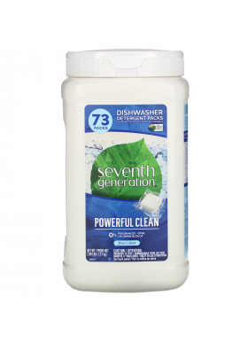 Seventh Generation, Dishwasher Detergent Packs, Fragrance Free, 73 Packs, 2.89 lbs (1.31 kg)