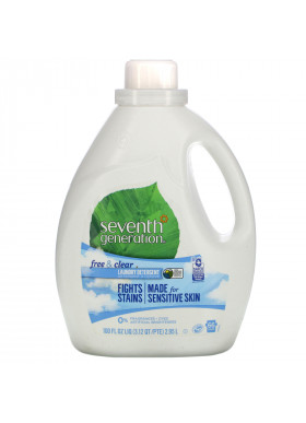 Seventh Generation, Laundry Detergent, Free & Clear, 100 fl oz (2.95 L)