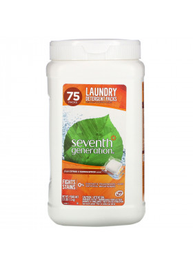 Seventh Generation, Laundry Detergent Packs, Citrus & Sandalwood, 75 Packs, 3.3 lbs (1.5 kg)
