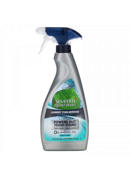 Seventh Generation, Laundry Stain Remover Spray, Free & Clear, 16 fl oz (473 ml)