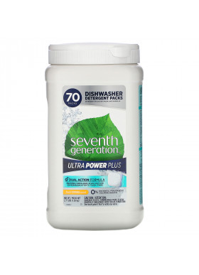 Seventh Generation, Ultra Power Plus Dishwasher Detergent Packs, Fresh Citrus Scent,  70 Packs, 2.77 lbs (1.26 kg)