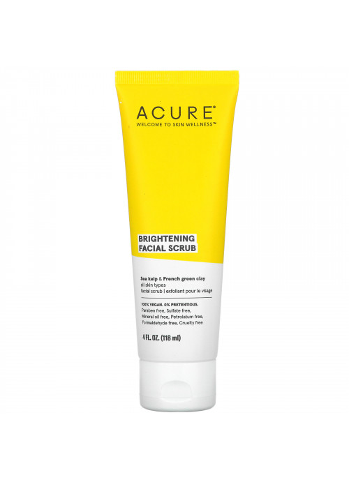 Acure, Brightening Facial Scrub, 4 fl oz (118 ml)