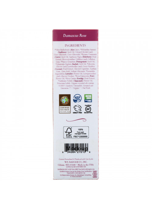 Badger Company, Damascus Rose, Cleansing Milk, 4 fl oz (118 ml)