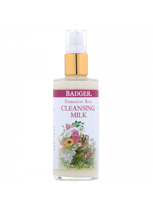 Badger Company, Damascus Rose, Cleansing Milk, 4 fl oz (118 ml)