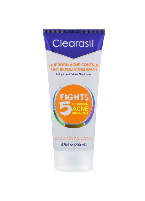 Clearasil, Stubborn Acne Control, 5-in-1 Exfoliating Wash,  6.78 fl oz (200 ml)