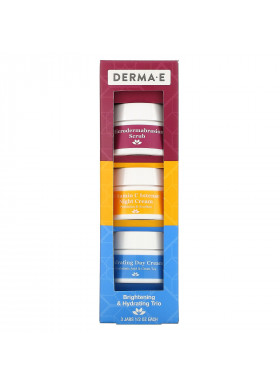 Derma E, Brightening & Hydrating Trio, 3 Piece Set, 1/2 oz Each