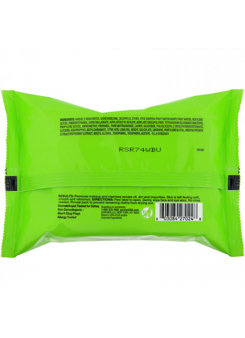 Garnier, SkinActive, Refreshing Remover Cleansing Towelettes, 25 Wet Towelettes