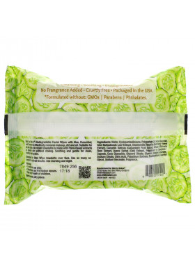 Mild By Nature, Aloe & Cucumber Facial Wipes, Biodegradable, 30 Pre-Moistened Towelettes
