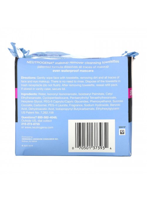 Neutrogena, Makeup Remover Cleansing Towelettes, 2 Packs, 25 Pre-Moistened Towelettes Each