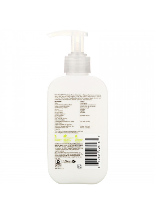 Neutrogena, Neutrogena, Naturals, Fresh Cleansing + Makeup Remover, 6 fl oz (177 ml)